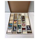 Assorted Baseball Trading Card Collection in Storage Box