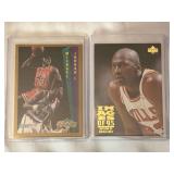 (2) 1992-93 Fleer #273 Michael Jordan Slam Dunk & 1995-96 Upper Deck #335 Michael Jordan Images of 95 Return of Excellence Lot