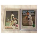 (2) 1973 Topps Baseball Card Lot - Willie McCovey #410 and Al Kaline #280