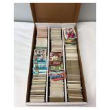 Assorted NFL Football Trading Card Collection in Storage Box