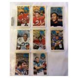 1970 Kellogg's Football 3-D Super Stars Set (8 Cards) Including Floyd Little, Mike Garrett, Paul Warfield, Bob Hayes, Bobby Bell, Deacon Jones, Dick Post, and Don Maynard