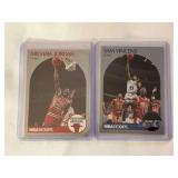 (2) 1990 NBA Hoops Michael Jordan #65 and Sam Vincent #223 Basketball Card Lot