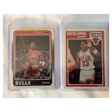 (2) 1988 Fleer Scottie Pippen Rookie Card #20 and 1989 Fleer Scottie Pippen #23 Lot