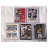 (5) Assorted Baseball Cards: 1994 Donruss Manny Ramirez, 2022 Topps Spencer Torkelson Rookie, 1977 Topps Rookie Pitchers, 1993 Score Mike Piazza Rookie, 2022 Bowman Chrome Max Muncy 1st Bowman