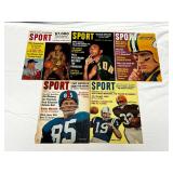 (5) Sport Magazines 1963 Featuring Wilt Chamberlain, Mickey Mantle, and Johnny Unitas