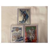 (3) Barry Sanders Football Card Lot: 2020 Panini Mosaic Hall of Fame #294, 2021 Panini Donruss #173, and 1997 SkyBox Impact #20