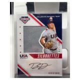 2020 Panini Stars & Stripes USA Baseball Silhouettes Reid Detmers Autograph Relic Card USJ-RE #037/150