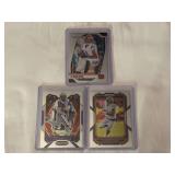 (3) Ja'Marr Chase Panini Prizm Football Cards: 2021 Prizm Draft Picks All-Americans #185, 2022 Prizm #58, and 2024 Prizm #57