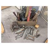 Primitive Farm Tools & Wrench Lot w/ ACME Seeder, Allis-Chalmers, Bell & Hand Tools