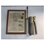Alemite Model 4021 Lever Grease Gun with Documentation