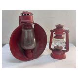 Two Red Painted Lanterns