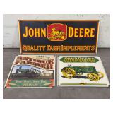 John Deere and Farmer Metal Sign Assortment