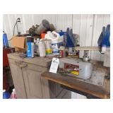 Central Pneumatic Paint Shaker with Assorted Paints and Cabinet