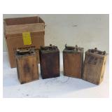 Collection of Four Early Wooden Box Buzz Coils