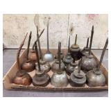 Lot of Fourteen Metal Oiler Cans