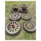 (8) Ford Model T Hard Rubber Wheels