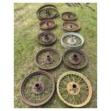 (9) Ford Model A Wheels & (2) Implement Wheels