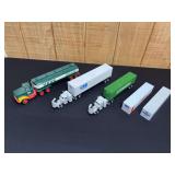 (5) Semis + Shipping Containers