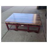 Outdoor Table 32" x 47" Barrel Rack - Marron Base