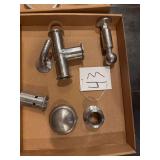 set of industrial stainless steel pipes, fittings, or components