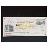 1886 First National Bank Check