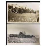 (2) Emerson-Brantingham Big 4 Tractor Photo Postcards