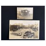 (2) Minneapolis Tractor Photo + Twin City Tractor Photo Postcard