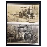 (2) Rumely OilPull Tractor Photo Postcards