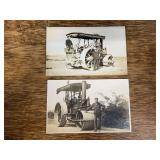 (2) Buffalo Pitts Steam Roller Photo Postcards