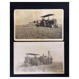 (2) Aultman & Taylor Tractor Photo Postcards