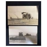 (2) Emerson-Brantingham Big 4 Tractor Photo Postcards