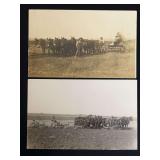 (2) Horse Drawn Photo Postcards