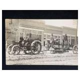 IHC 8-16 Mogul Tractor + Case Grader Photo Postcard