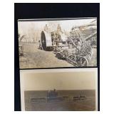 (2) Emerson-Brantingham Big 4 Tractor Photo Postcards