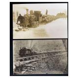 (2) Locomotive Logging Photo Postcards
