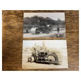 (2) Iroquois Steam Roller Photo Postcards