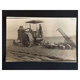 Rumely OilPull Tractor w/Oliver Plow Photo Postcard