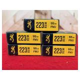 Browning 223 Rem 55gr FMJ Ammunition, 7 Boxes
