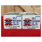 Two Boxes of Western Super-X 357 Magnum 158 Grain Lubaloy Cartridges