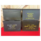 Set of Four Metal Ammunition Storage Boxes