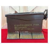 Metal Ammunition Canister with Cartridges on Stripper Clips