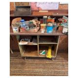 Workshop Storage Cabinet with Assorted Hardware and Supplies