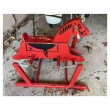 Red Painted Wooden Spring-Action Rocking Horse