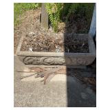 (2) Cast Concrete Garden Planters with Scroll Relief Detail