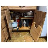 Assorted Kitchenware Collection Including Sunbeam Mixmaster and Cutting Board