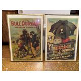 Pair of Framed Bull Durham Smoking Tobacco Advertising Prints