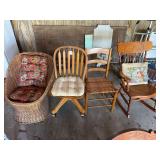 Assorted Household Chairs and Wicker Seating Group