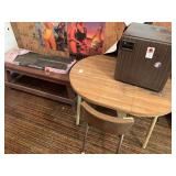 General Electric Compact Refrigerator and (2) Tables
