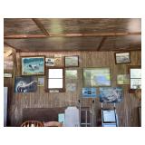 Collection of Assorted Advertising Signs and Framed Wildlife Art Prints