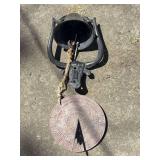 Cast Iron Steer Head Bell and Metal Sundial